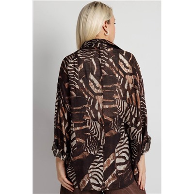 Блузка женская  9609/02/Коричневый,бежевый