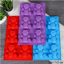 Форма для выпечки 6 ячеек силиконовая Зверята Мишки / HL-275 /уп 200/ 0,11/ 29*17*2