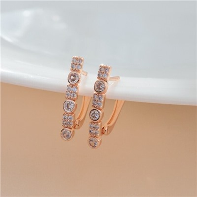 Серьги палочки ювелирная бижутерия коллекция "Дубай", покрытие позолота, вставка: фианиты, цвет: прозрачный, арт.213.571