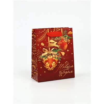 Набор пакетов подарочных «С Новым годом!», 4 шт., 15×12×5.5 см