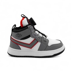 Кроссовки высокие демисезонные В7772-5 серо белые