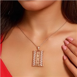 Кулон крупный прямоугольный ювелирная бижутерия коллекция "Дубай" покрытие позолота, вставка: фианиты, цвет: прозрачный, арт.217.347