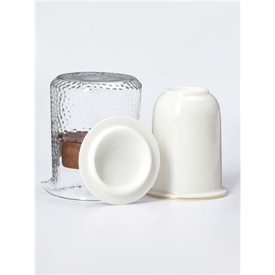 Набор для чайной церемонии ДЖЕКИЧАЙ «Исуми», 5 предметов, на 3 персоны, чашка 50 мл, чайник 180 мл, керамика, белый