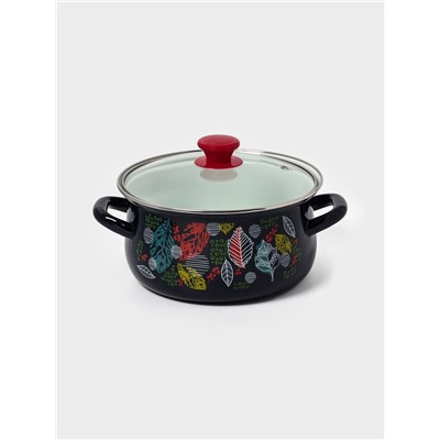 Набор кастрюль эмалированных «Лесная ягода-1-Экстра», 3 предмета: 2 л, 3 л, 4 л, чёрный