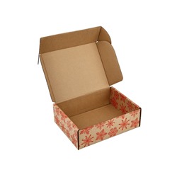 Коробка новогодняя складная «Новогодние шары», бурый, 27×21×9 см