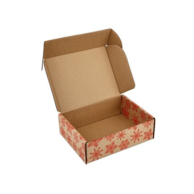 Коробка новогодняя складная «Новогодние шары», бурый, 27×21×9 см