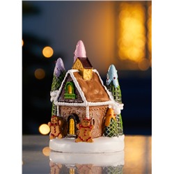 Светодиодная фигура «Дом печеньки», 10×7 см, 4 LED, от батареек, свечение тёплое белое