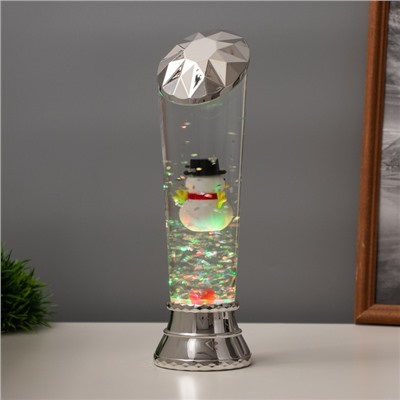 Лава лампа «Снеговик» LED 3хААА, USB серебро 6.5×8×23.7 см