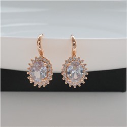 Серьги круглые ювелирная бижутерия коллекция "Дубай" покрытие: позолота, вставка: фианиты, цвет: прозрачный, арт.314.388