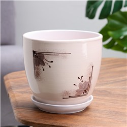 Горшок для цветов «Квартет», 2.5 л, d=19 см, h=18 см, керамический, с поддоном