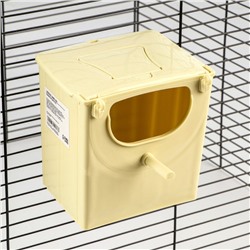 Пластиковый скворечник-гнездо для клетки, 13.5×10×12.5 см, бежевый