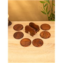 Подставка под горячее «Слон», набор 6 шт., 12×12×6.5 см, дерево шишам