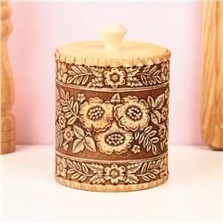 Туес «Лето», шитый, 10×10×14.5 см, береста