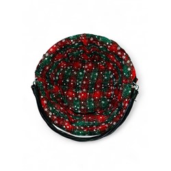 Корзина плетёная для хранения «Новогодняя», 32×32×14 см, ручка h=14 см, зелёная