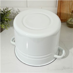 Кастрюля эмалированная, 9 л, d=21 см, цилиндрическая, белая