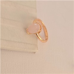 Кольцо 18 р ювелирная бижутерия коллекция "Дубай", покрытие позолота, вставка: фианиты, цвет: нежный розовый матовый, арт.414.104-18