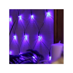 Гирлянда «Сеть» 1.6×1.6 м, IP20, тёмная нить, 144 LED, 8 режимов, 220 В, свечение синее