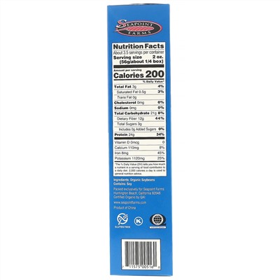 Seapoint Farms, Органические феттуччине из эдамаме, 200 г (7,05 унции)