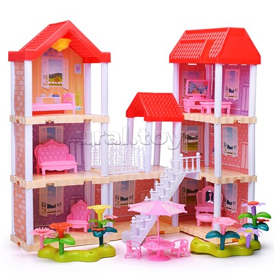 Дом для куклы "Дачный котедж" с мебелью, в коробке