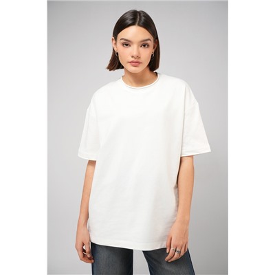 Женская футболка оверсайз из футера двухнитки Happyfox