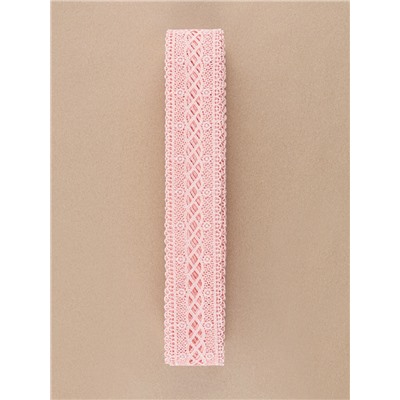 Кружево гипюровое, 40 мм, 11±1 м, нежно-розовое