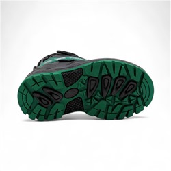 Ботинки на меху 1831-5-1 черно зеленые