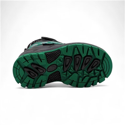 Ботинки на меху 1831-5-1 черно зеленые