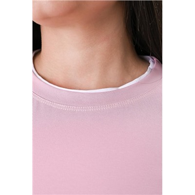 Лонгслив лонг_и (Бело-розовый)