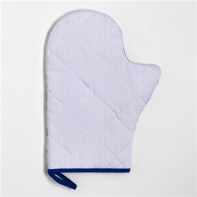 Набор кухонный «Blue flowers» варежка-прихватка 20×28 см, прихватка 19×19 см,100% хл