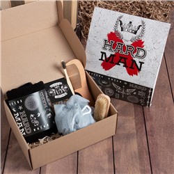 Набор подарочный «Этель» Hard man, полотенце 30×60 см, мочалка, расчёска