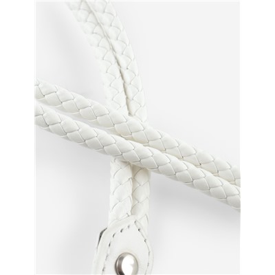 Ручка для сумки, шнуры, 60×1.8 см, с пришивными петлями 5.8 см, цвет белый, серебряный