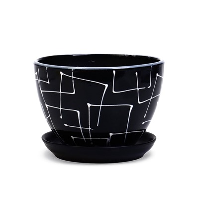 Горшок цветочный «Иллюзия» 1.65 л, чёрный