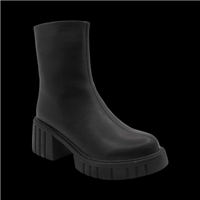 Ботинки из натуральной кожи на меху РМ-085-1 черные