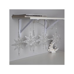 УЦЕНКА Гирлянда «Нить» 2 м с насадками «Полярная звезда», IP20, прозрачная нить, 30 LED, свечение мульти (RG/RB), мигание, 220 В