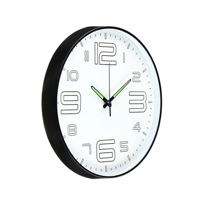 Часы настенные интерьерные «Классика», плавный ход, светящиеся, d=35 см