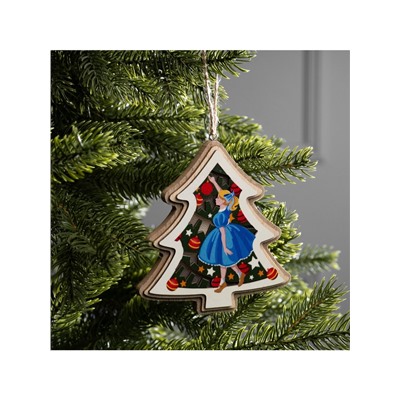 Подвеска световая «Девочка с игрушками», 11×12 см, от батареек LR41×3, свечение тёплое белое