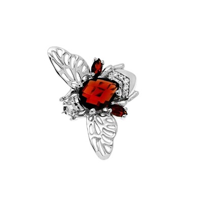 Брошь из серебра гранат, Мотылек