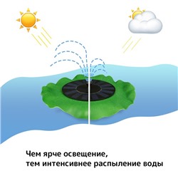 Плавающий фонтан, 7 Вт, 200 л/ч, на солнечной батарее