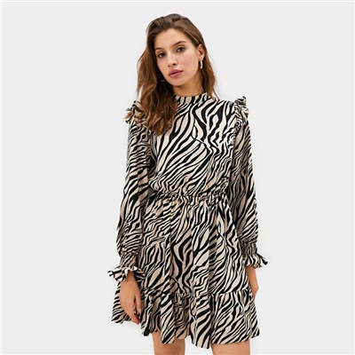 Платье мини женское c крылышками MIST, размер 48, бежевое