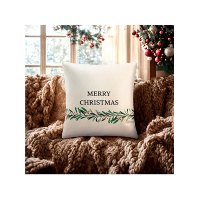 Наволочка декоративная новогодняя «Этель. Merry Christmas» 40×40(±4) см, 100% хлопок