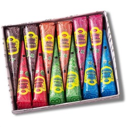 Golecha Набор цветной хны Golecha (12 конусов в упаковке) Разноцветный