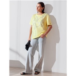 Свободная футболка с принтом из премиального хлопка с эластаном