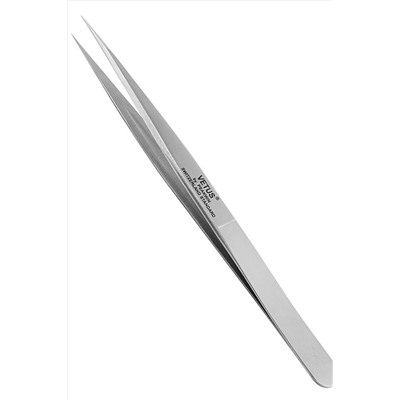 Vetus Пинцет для наращивания ресниц прямой АА-SA, серебристый, 12,5 см KRISTALLER, 1111661