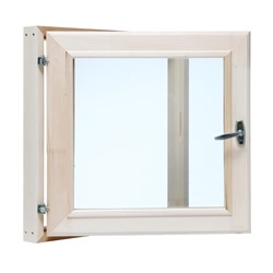 Окно для бани, 50×50 см, двойное стекло, липа, «Добропаровъ»