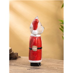 УЦЕНКА Сувенир интерьерный «Кот в новогоднем костюме», 15×13×40 см, дерево
