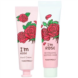Tony Moly, I'm Rose (роза), маска и крем для рук, набор из 4 предметов