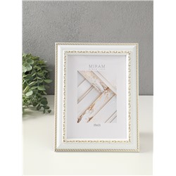 Фоторамка для фото 15×21 см «МИРАМ», пластик, белый с золотом