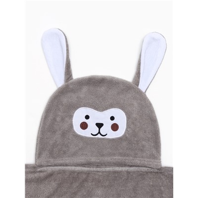 Полотенце - уголок LoveLife «Зайчик», 70×140 см, микрофибра, серое