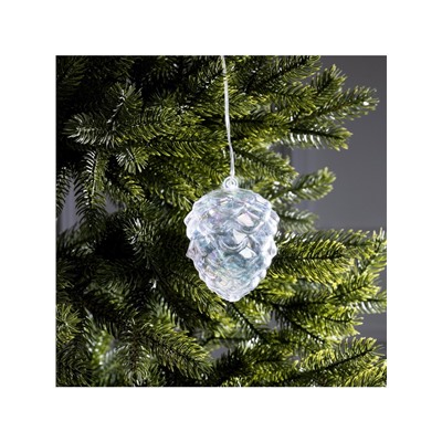 Ёлочная игрушка светодиодная «Шишка», 10×8 см, 5 LED, от батареек ААх2, свечение тёплое белое