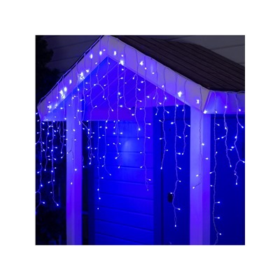 Гирлянда «Бахрома» 3×0.9 м, IP44, УМС, белая нить, 232 LED, свечение синее, 220 В